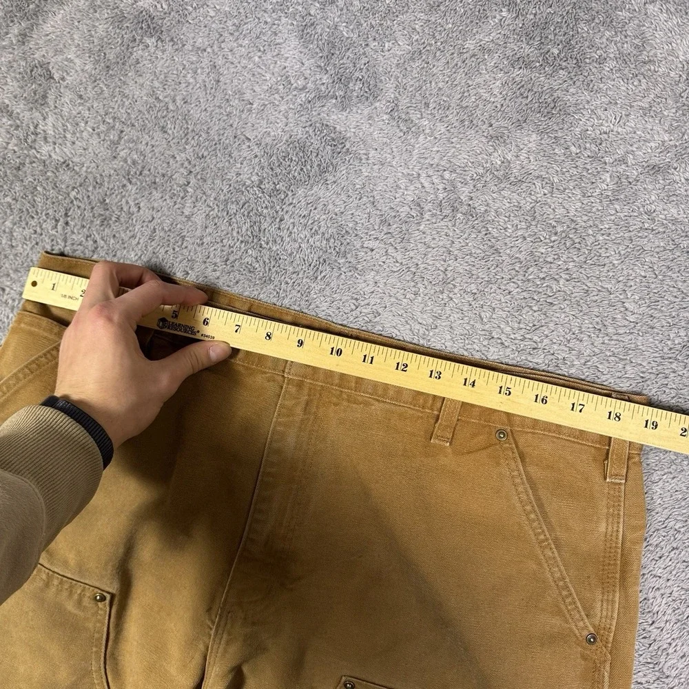 Carhartt Pants Men 38x30 Double Knee Carpenter Dungaree Workwear Utility B136BRN